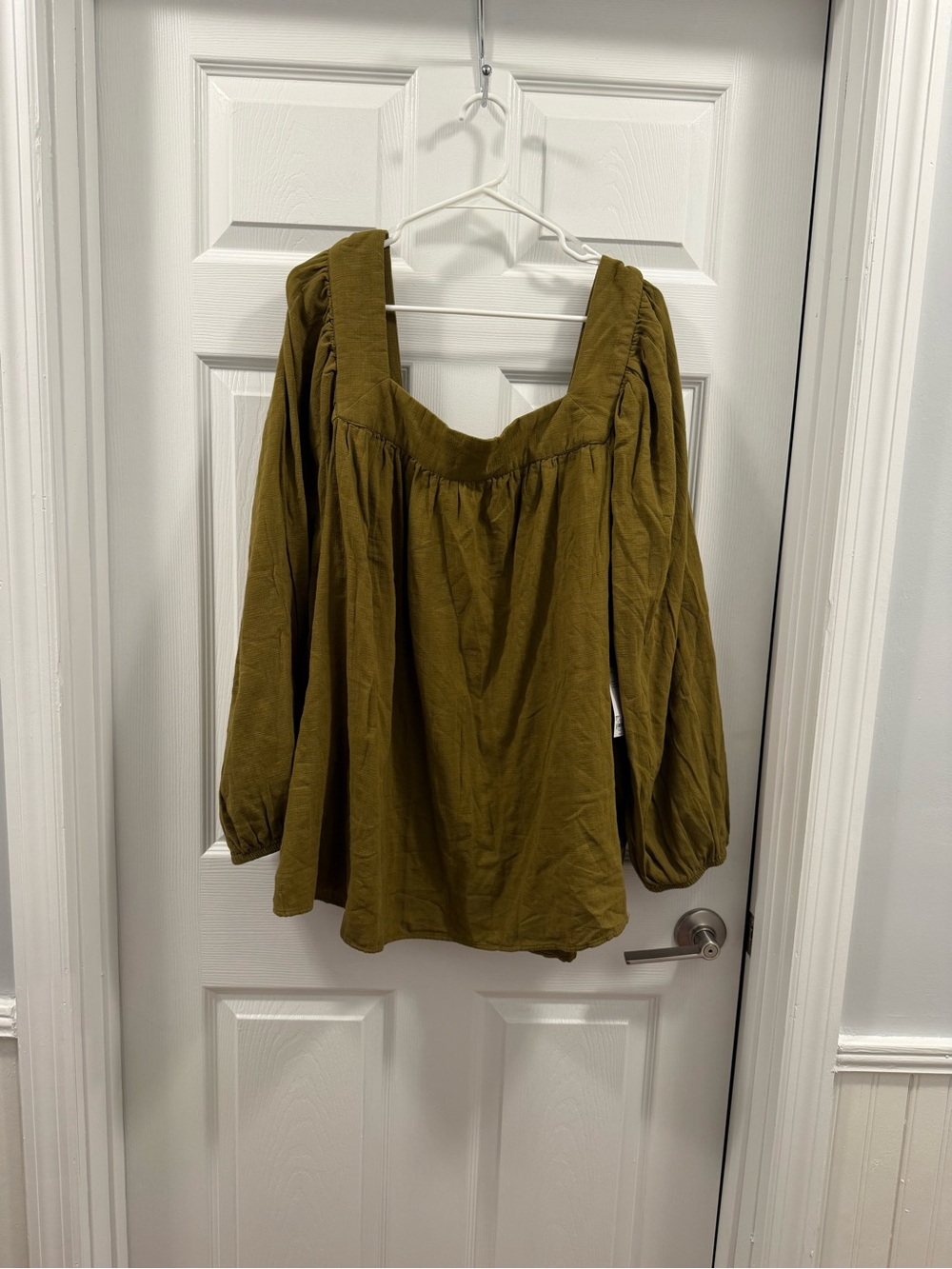 Sonoma Olive Green Women's Square-Neck Peasant Top size 5X